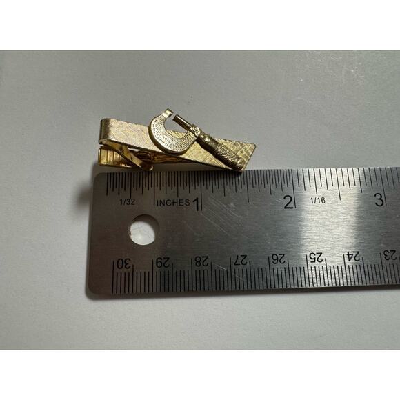Tie Clasp Clip Vintage Micrometer Engineering Machinist Tool Gold Tone - Picture 4 of 4